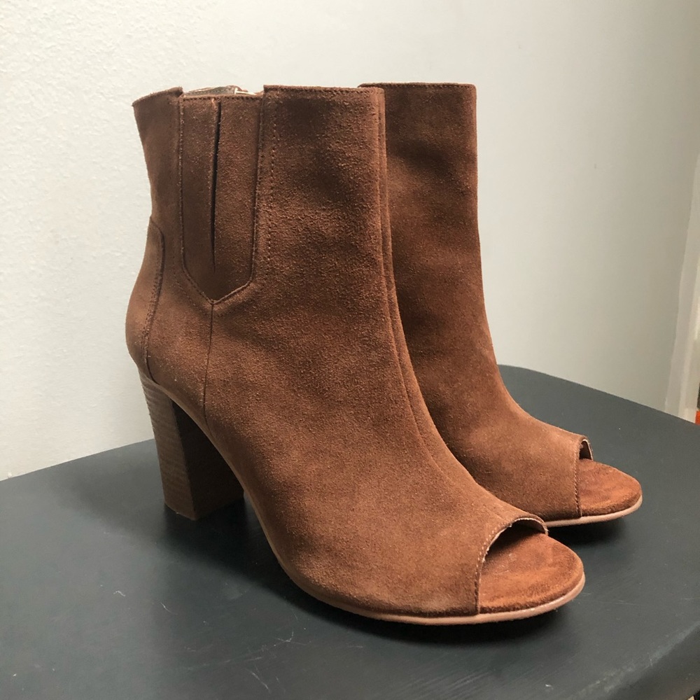 Blondo Peep-toe Suede Booties 10